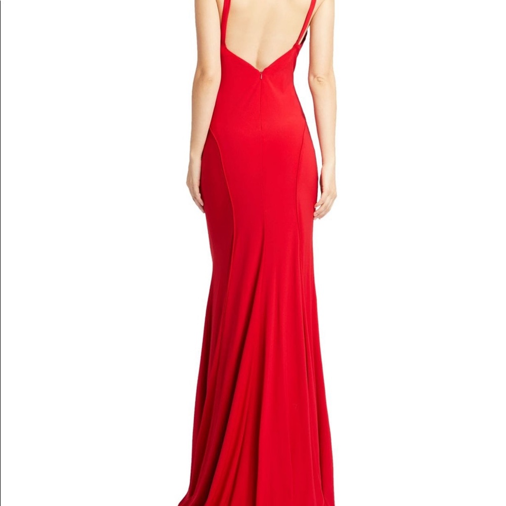 Mac Duggal Red Backless Evening Gown
